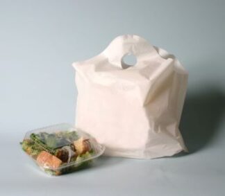 19W x 9.5D x 18L, 1.25 Mil Take-Out Bags with Die Cut Handle