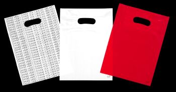 9W x 12L, 1.5 Mil White Patch Handle Bags