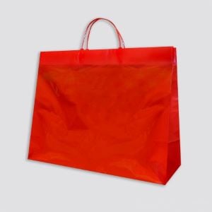 16W x 12L x 6D, 2.5 Mil Red Merchandise Bags with Loop Handle
