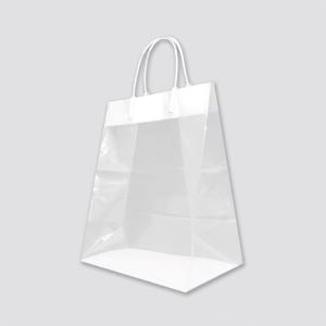 Clear merchandise bag with loop handle