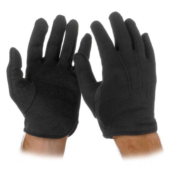 Sure Grip Cotton Gloves, Black, Large Action Bags