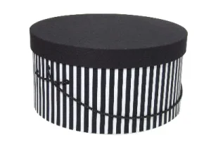 Black White Narrow Stripe Hat Boxes
