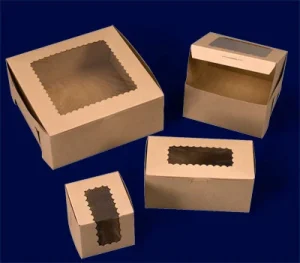 Kraft Windowed Cupcake Boxes