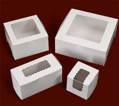 White Windowed Cupcake Boxes
