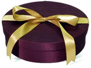 13 1/2 x 11 1/2 x 3 7/8 (Oval), Fabric Covered Wine Bottle and Glass Gift Boxes, Burgundy