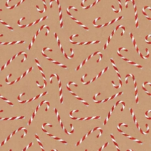 24 in x 208 ft, Holiday Wrapping Paper, Candy Cane Glitter