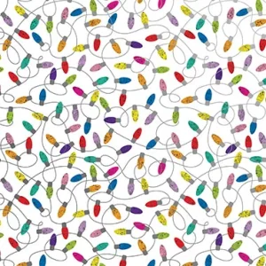 24 in x 208 ft, Holiday Wrapping Paper, Christmas Lights White