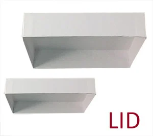 19 x 12 x 1 1/4, White High Walled 2 Piece Box w/Rigid Setup Lids, White Lid, Rigid Lid