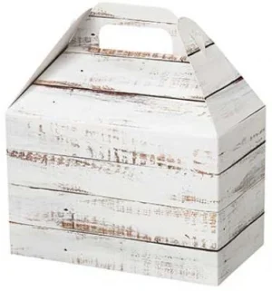 8 1/2 x 5 x 5 1/2, Theme Gable Gift Basket Boxes, Distressed White Wood