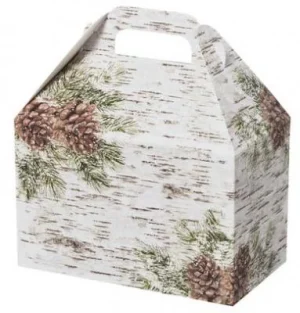 8 1/2 x 5 x 5 1/2, Theme Gable Gift Basket Boxes, White Birch