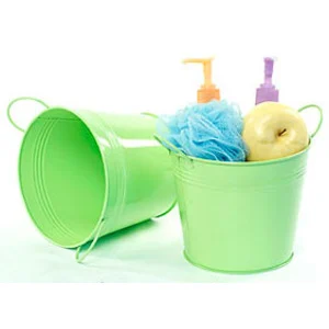 6 1/2 inch Lime Painted Pail with Side Handles