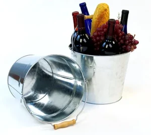 10 inch Galvanized Pail Wooden Handle