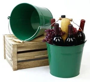 10 inch Green Pail Wooden Handle