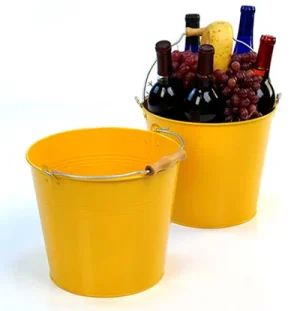 10 inch Goldenrod Painted Pail Wooden Handle