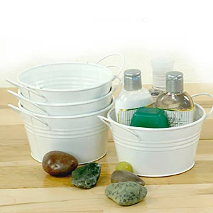5 inch Mini White Tub Pails