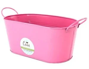 2 1/2 dia x 2H, Galvanized Votive Candle Pail, Light Pink