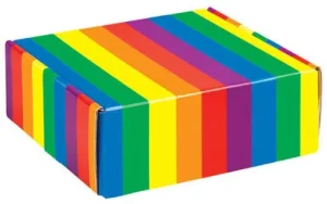 12 x 9 x 3, Rainbow Stripes Corrugated Mailer Boxes