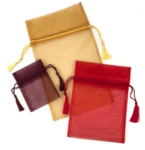 5 3/4 x 10, Sheer Organza Gift Pouches, Ivory