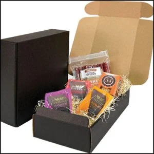 7 1/4 x 13 3/8 x 3 1/2, Fine Italian Textured Mailers, Black Textured
