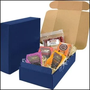 7 1/4 x 13 3/8 x 3 1/2, Fine Italian Textured Mailers, Navy Textured